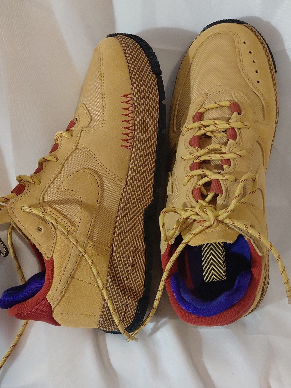 Nike Women’s Wheat Sneakers with Red & Blue Accents